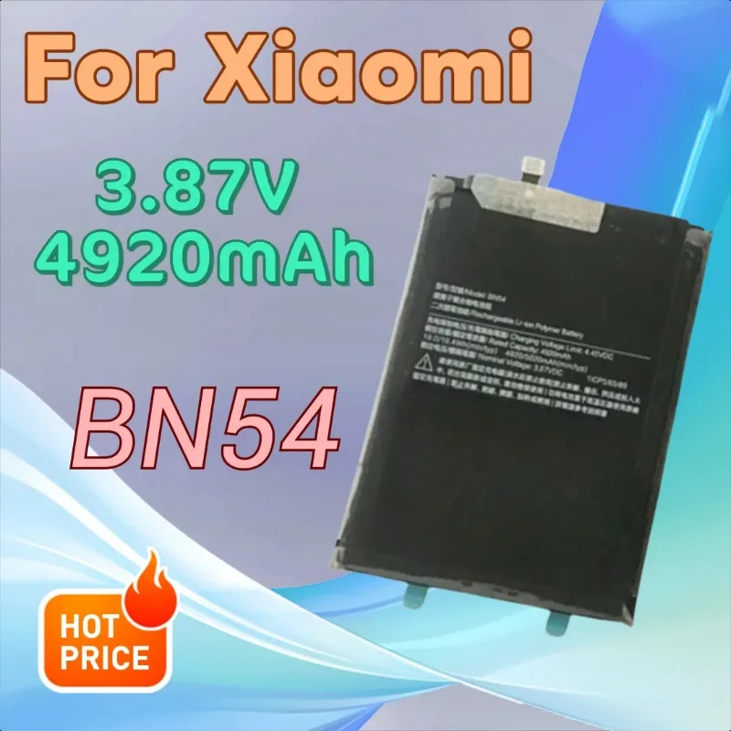 

Аккумулятор мобильного телефона BN54 3,87 В 4920 мАч для версии Xiaomi Redmi 10X Pro 4G/5G