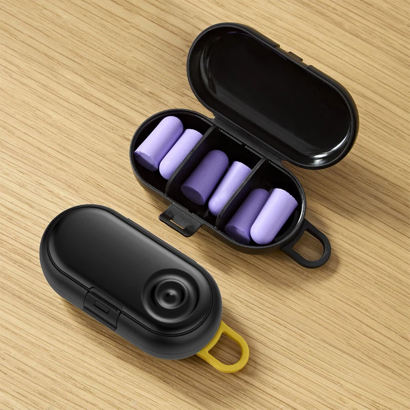 มัลติฟังก์ชั่นพลาสติกมินิกล่องเก็บพาร์ทิชันเคลื่อนย้ายได้Organizerแบบพกพาปลั๊กอุดหูกล่องเก็บAnti Loss Organizer