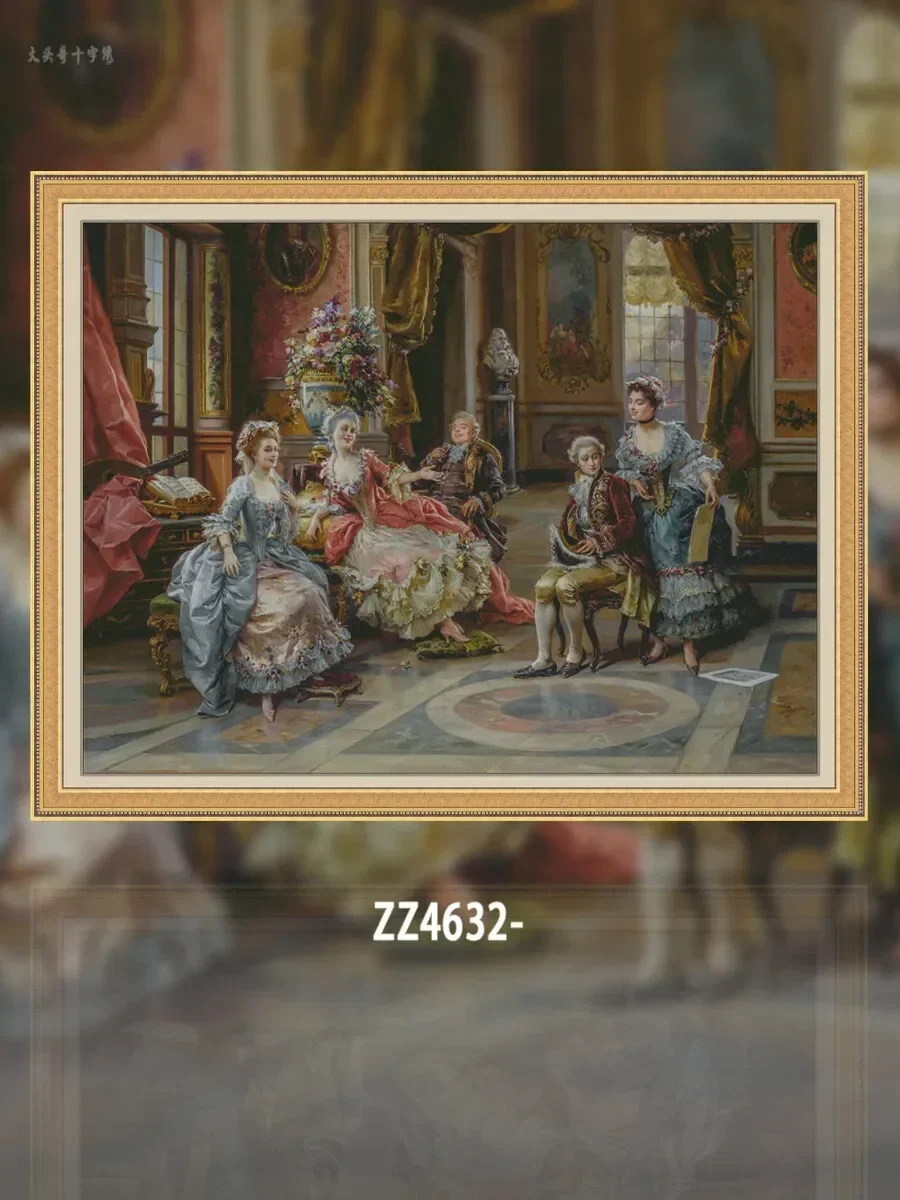 Stamped Cross Stitch Kit 14/16CT Printed Canvas DIY Embroidery[ZZ4632-Versailles independent portrait large version 202 colors]