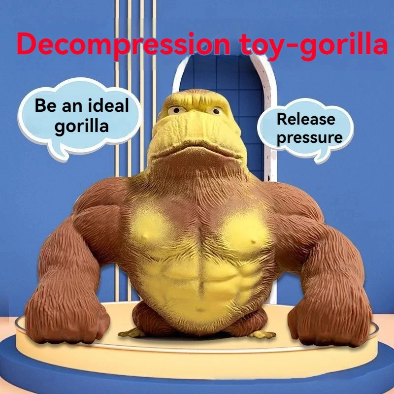 1pc Giant Antistress Gorilla Funny Gorilla Decompression Toy Doll Decompression Creative Toy Indestructible Soft Gorilla Statue