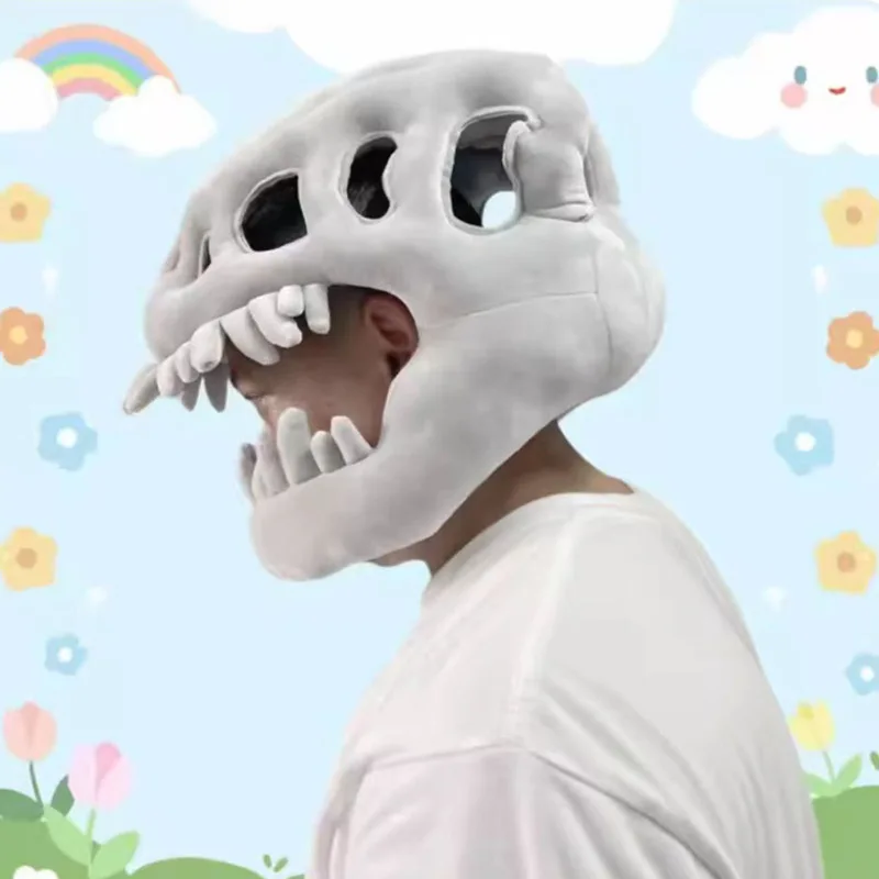 Soft Dinosaur Skeleton Hood Headwear Adult Novelty Costume Jewelry for Kids and Adult Birthday Gifts