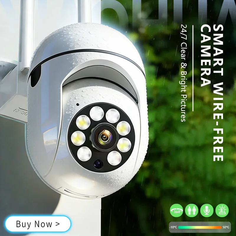 8MP Draadloze IP Outdoor Beveiliging Bewakingscamera PTZ met 4X Zoom AI Human Tracking Tweeweg Audio HD Nachtzicht Kleur