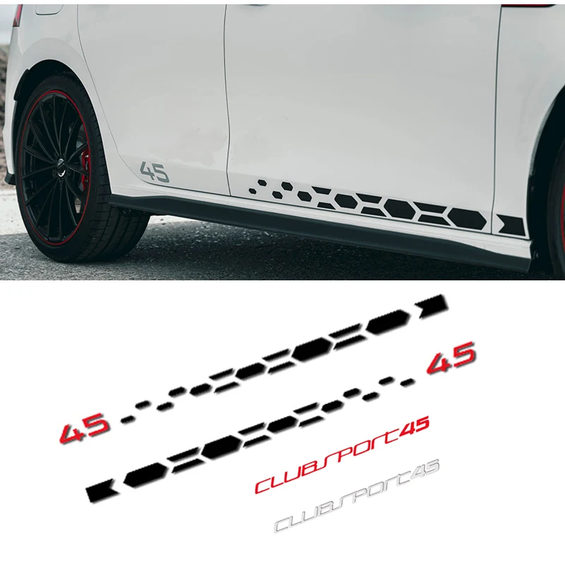 

Sport Racing Body Side Clubsport 45 Letter Skirt Waist Line Stripe Stickers Wrap Vinyl Film Decal for VW Golf Golf8 MK8 MK 8 GTI