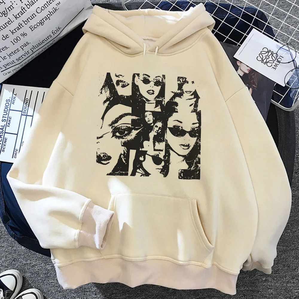 2000s Y2k Tops hoodies women graphic vintage Fleece pulls clothes female vintage Hood