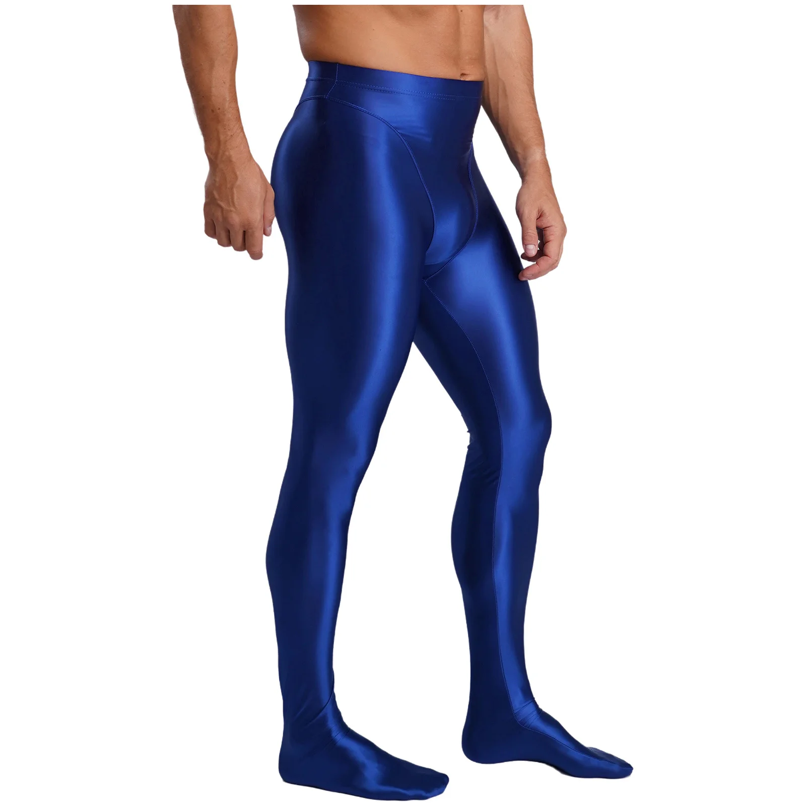 남성용 신축성 있는 단색 발목까지 오는 레깅스 타이즈 바지 하이웨이스트 슬림핏 팬티스타킹 요가 피트니스 스포츠 댄스 속옷