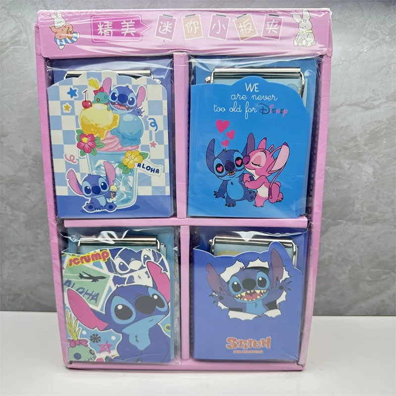 Disney Stitch board clip memo pad Anime Stitch color page memo pad mini clamp notebook kids Gifts Toys