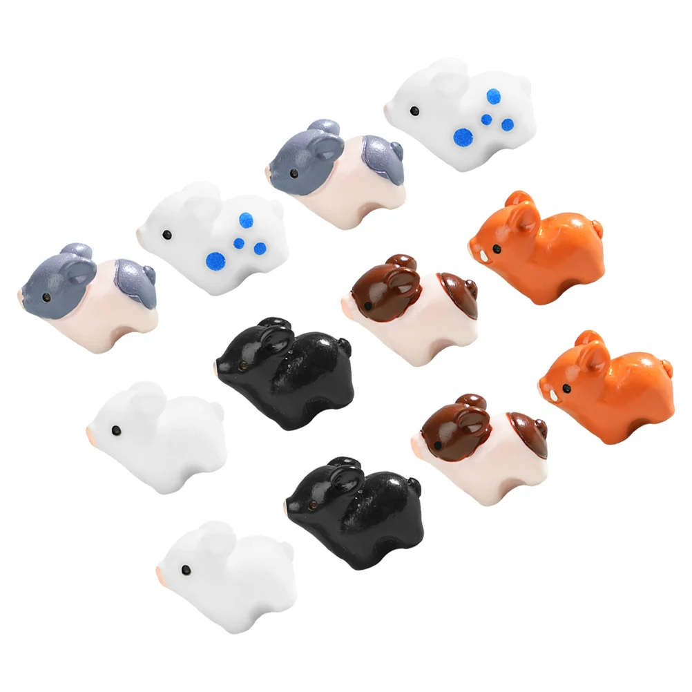 

12 Pcs Mini Animals Resin Figurines Cute Little Pig Gardening Ornaments Fairy Garden Accessories DIY Decor Collectibles