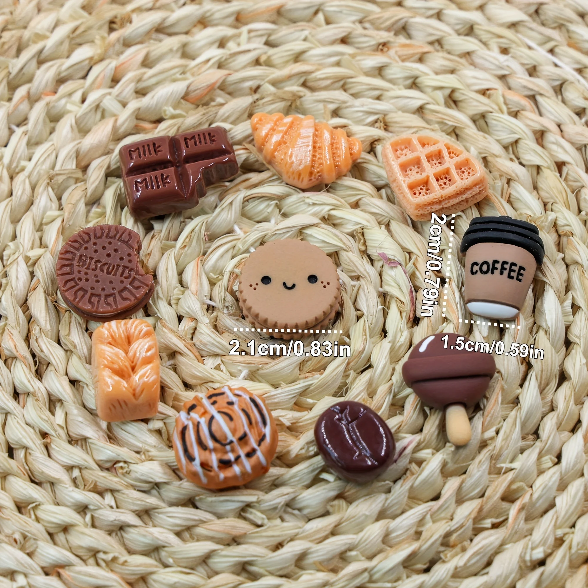 10 Chocolate Biscuit, Coffee Bean, And Bread Dessert Food fridge magnet Featuring a Cute Girly Design