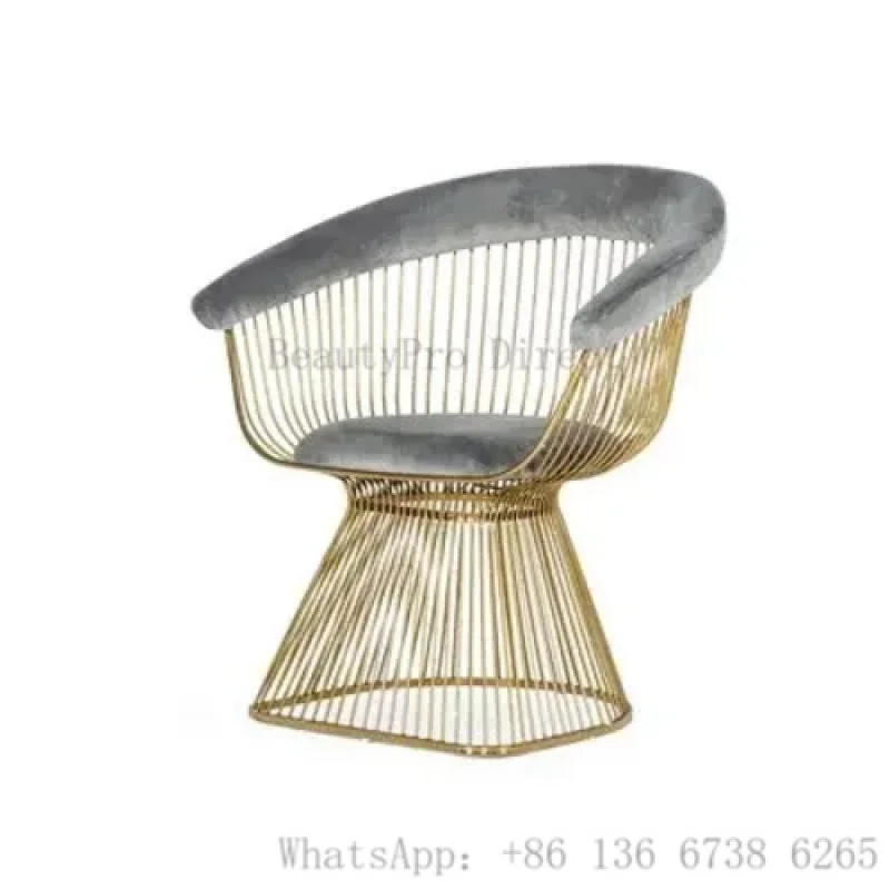 

Factory Chair Nordic Light Luxury Dining Home Velvet Stool Net Red Negotiation Reception Makeup Upholstery Hotel dining chair