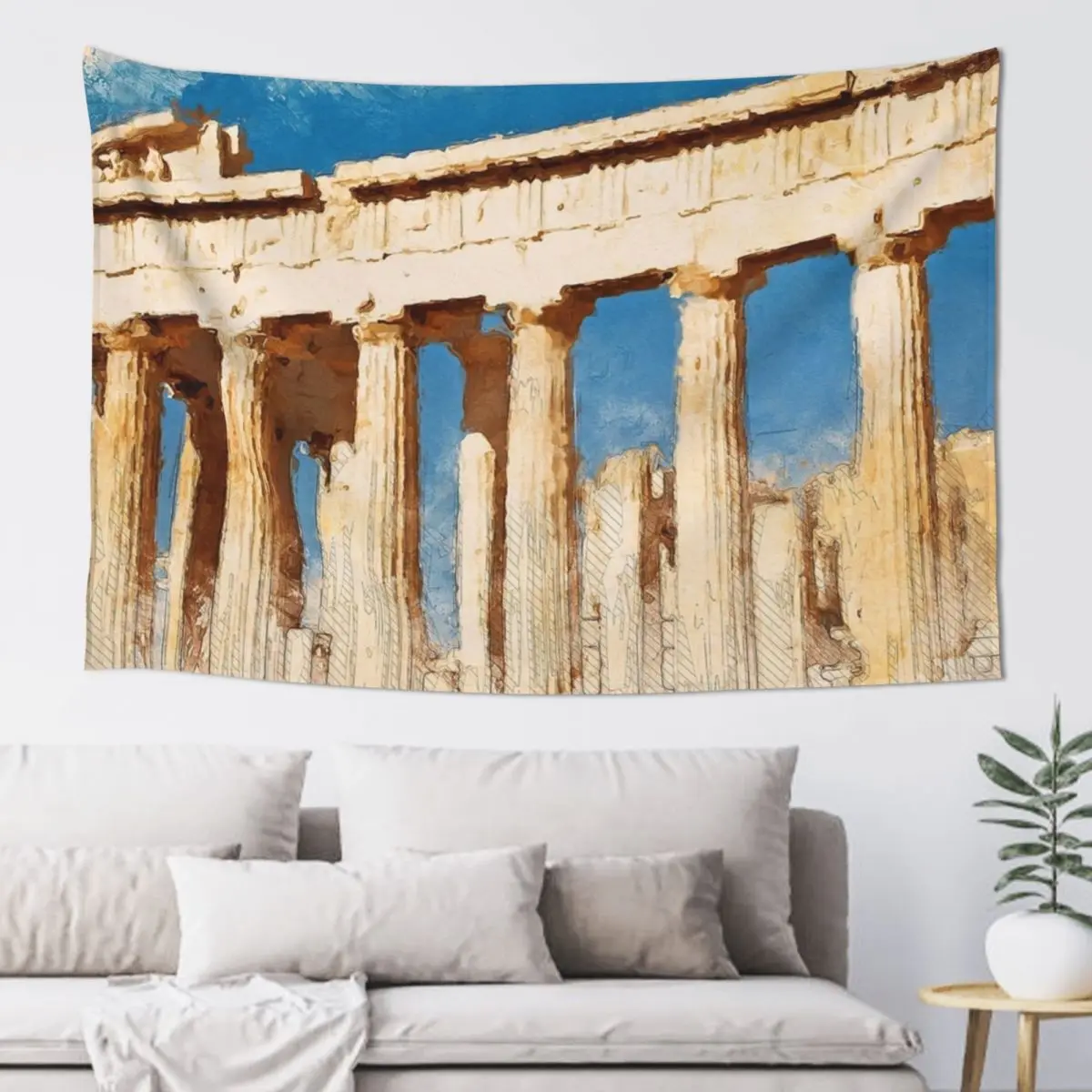 

Acropolis of Athens Tapestry Room Decore Aesthetic Cute Room Things Carpet On The Wall Tapestry