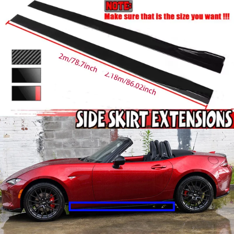 

FOR Mazda Miata 2M Car Side Skirt Extension Plate Lip Separator Bumper 2.18M Racing Side Spoiler