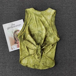 Women's Quick-dry Sports Vest Running Fitness Tank Top Sleeveless Tie-Dye Yoga Shirt Beauty Back Outer Wearing Sports T-shirt