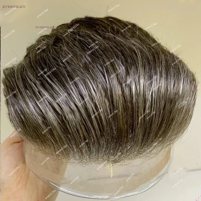 Natural Hairline Q6 Invisible Lace Front & Pu 1B40 1b65 Gray Black Exhaust Male Wigs Blonde Human Hair Prosthesis Toupee for men