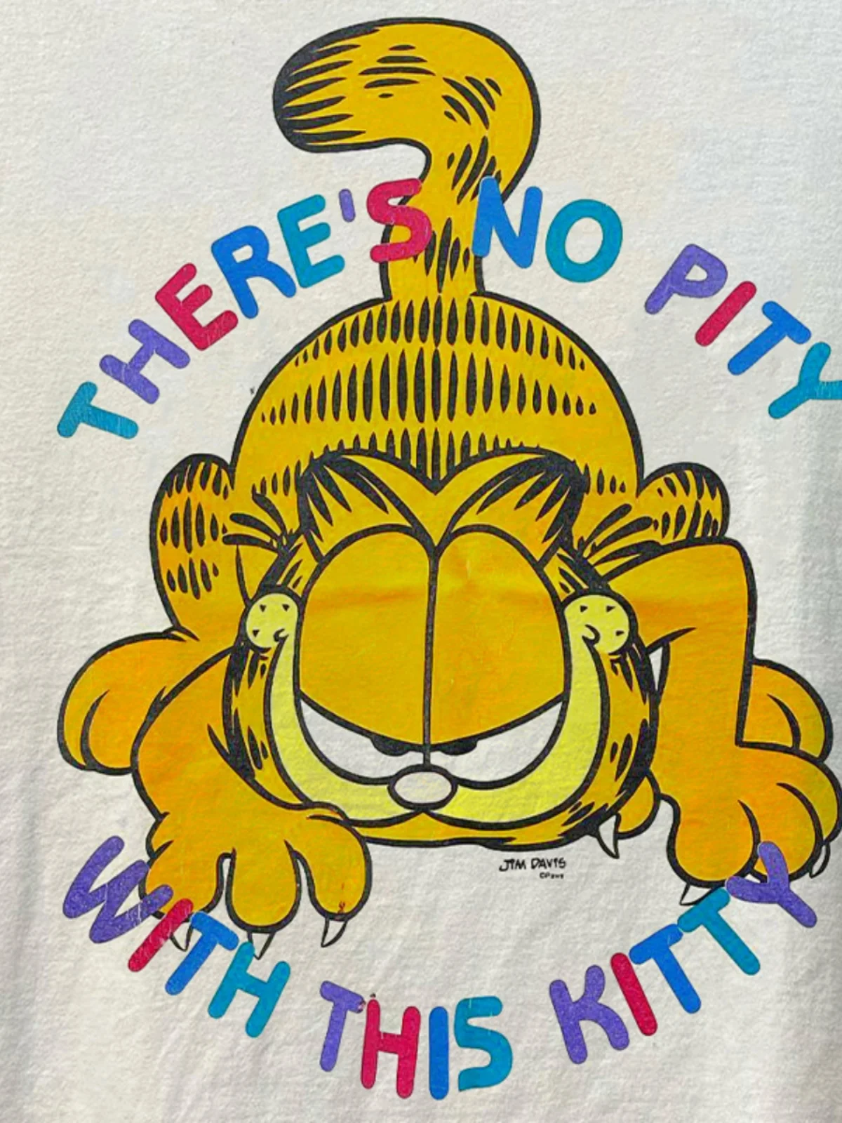 Vintage American Cartoon Anime Surrounding Short Sleeve Cotton T-Shirt Unisex Heavyweight College Style round Neck T-Shirt