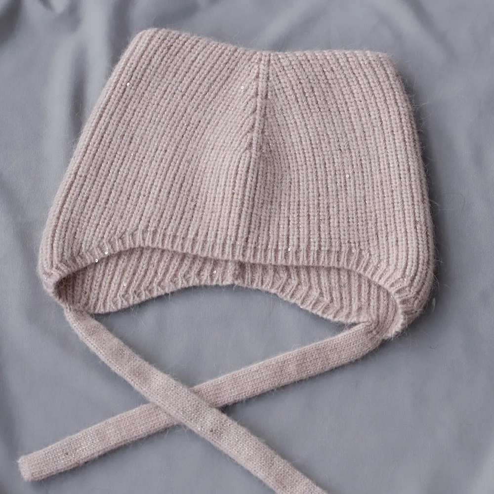 Shine Outdoor-Mütze mit tiefem Krempe und Katzenohren, sowjetische Mütze, Damen-Wintermütze, Rattanmütze, Pelzmütze, süße Mütze, Strickmütze aus Fleece. – Detail 12