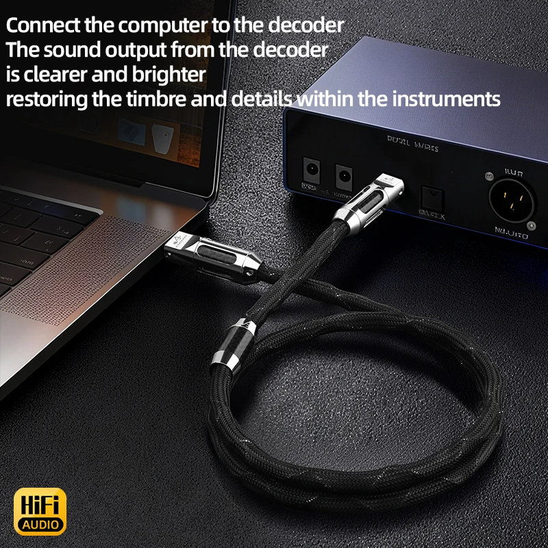 ATAUDIO HiFi Pure Silver USB Audio Cable Type A-B DAC Cable High Quality USB A-C C-B C-C Cable for HiFi DAC Amplifier