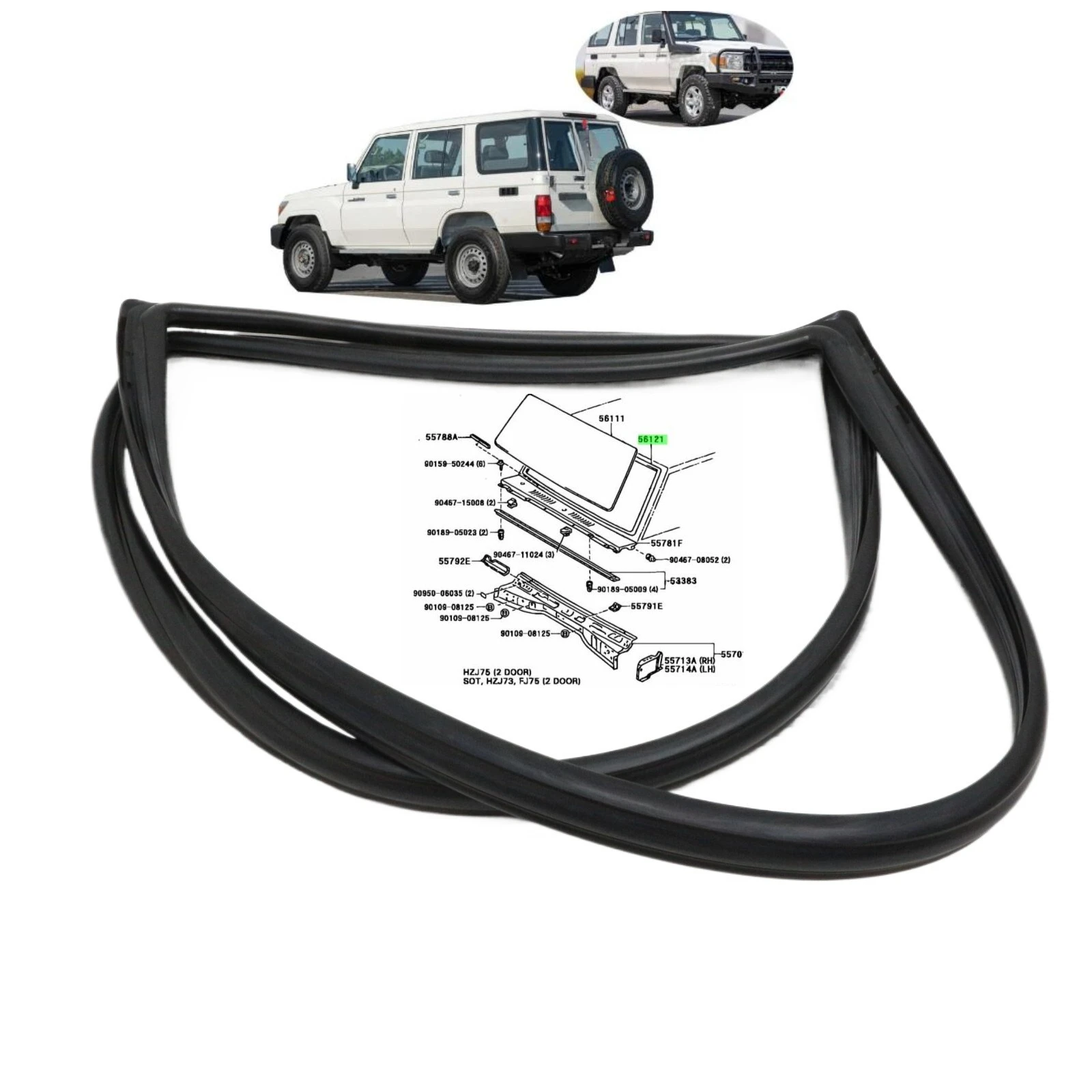 

Уплотнительная резинка лобового стекла (передняя) для Land Cruiser FZJ70 56121-60120