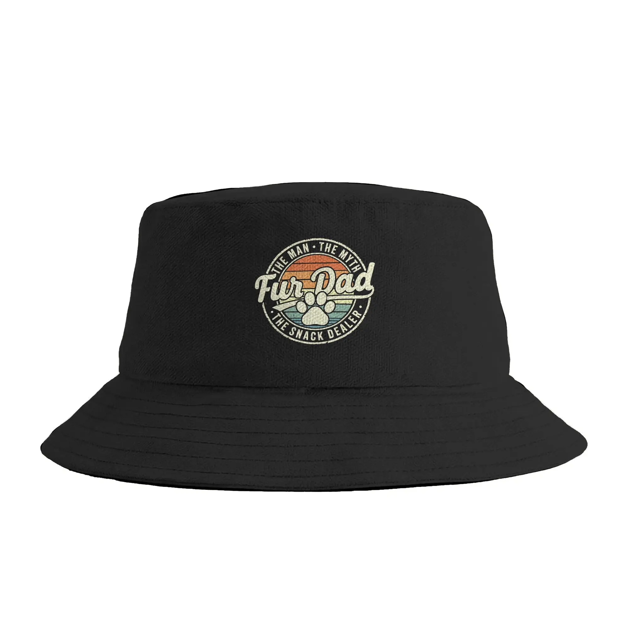 Fur Dad Man Myth Snack Dealer Funny Paw Cat Dog Father's Day T Shirt B0GV4X849Q Bucket Hat  Harajuku Fisherman Caps Sun Hats