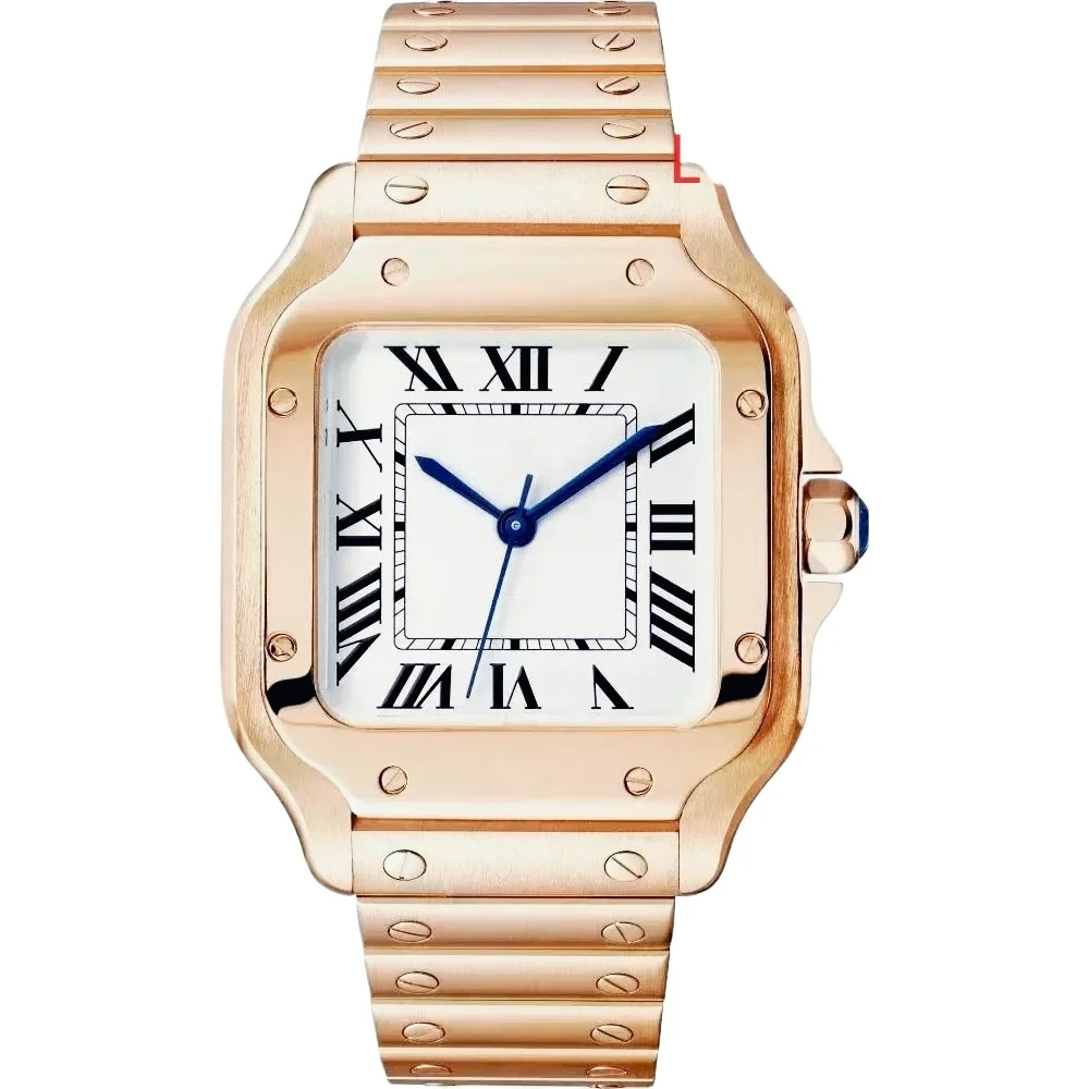 Fashion Square Automatic Mechanical Watch Unisex 35mm 40mm Durable 904L Stainless Steel White Black Matching All Day Luminous