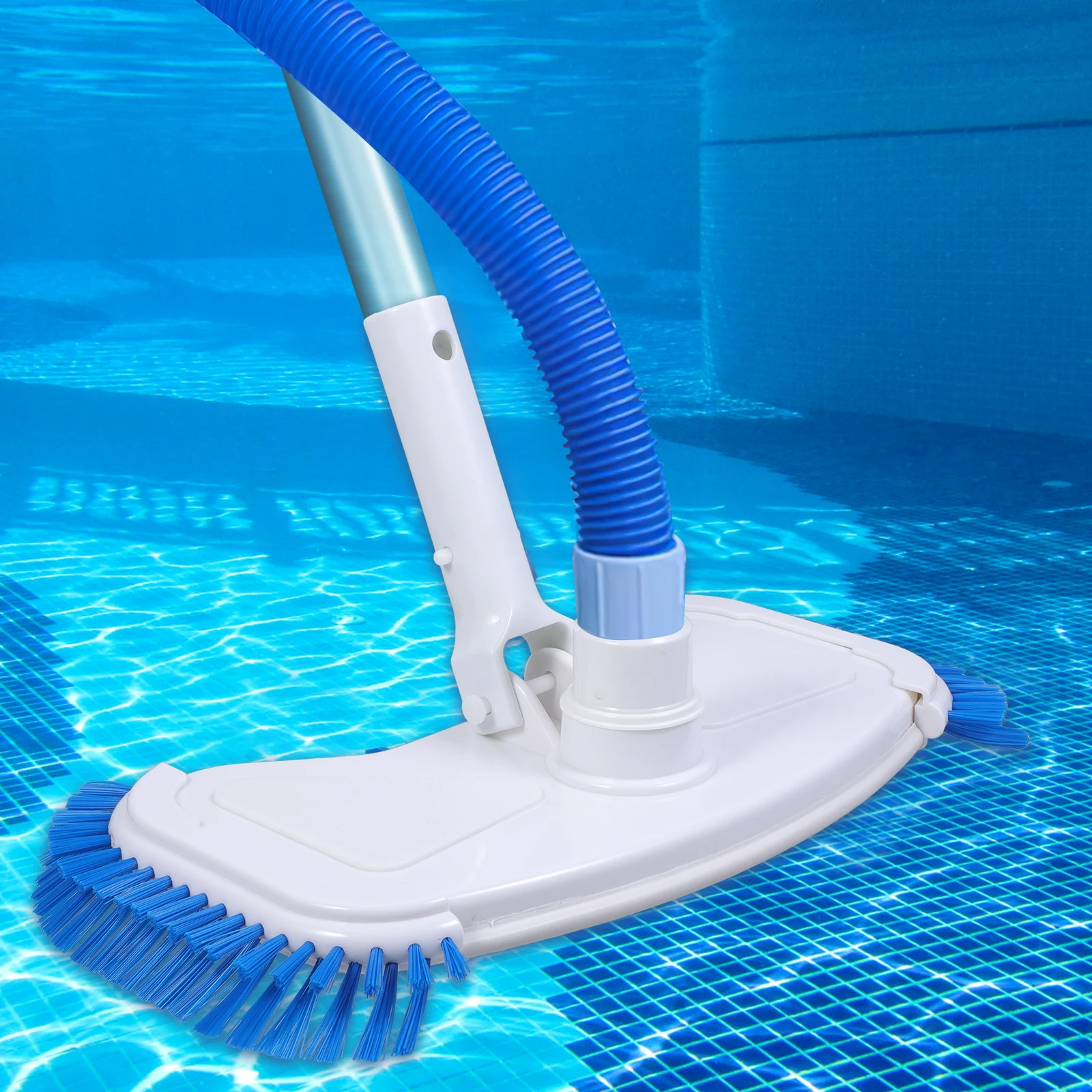 

14 Inch White Pool Vacuum Head with Side Brushes for Swimming Pool Cleaning Tools Suitable for Inflatable Pools Efficient