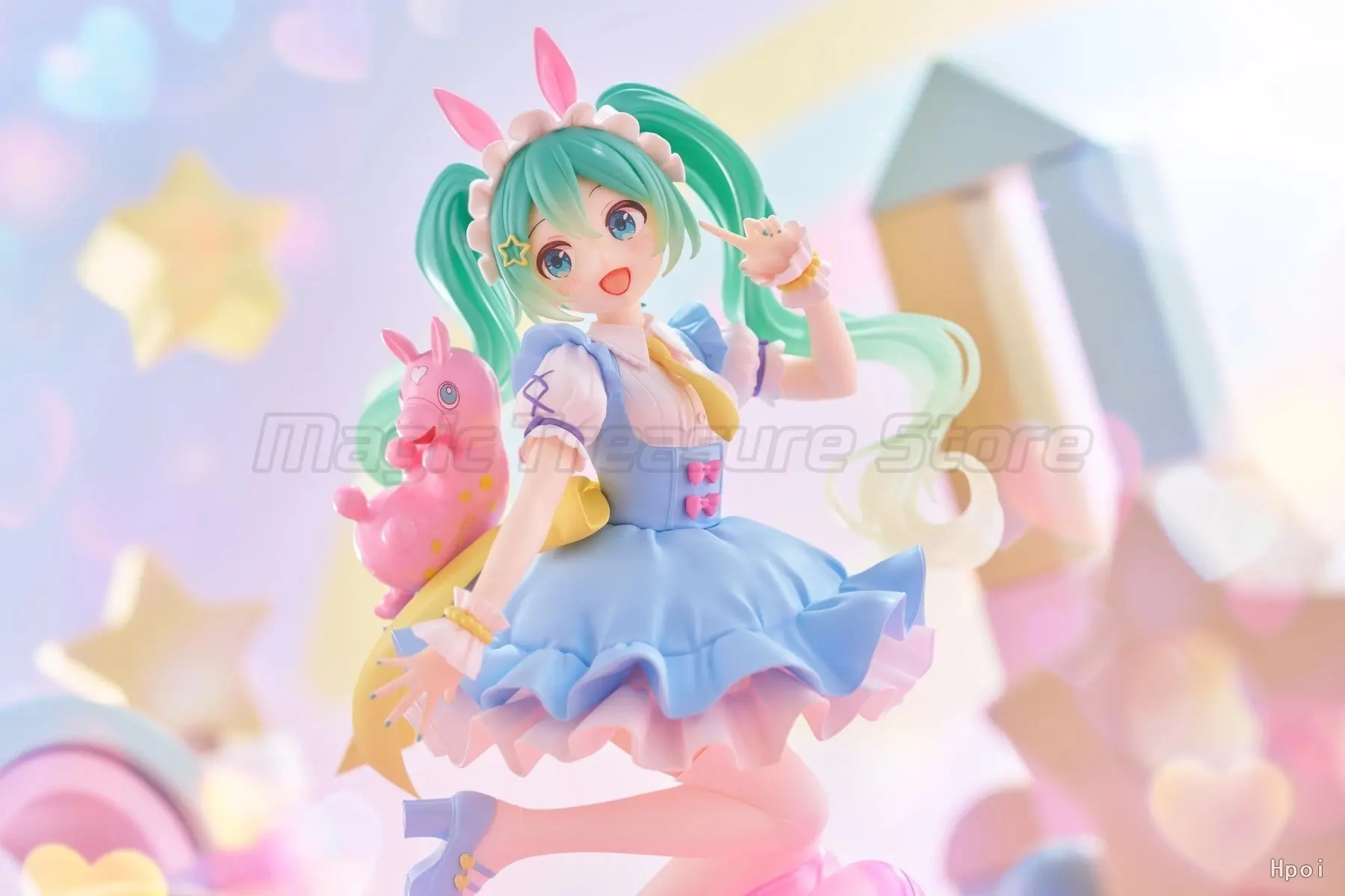 【mt】taito-amp-ピアプロ-初音ミク-ロディ-ホワイトボックス（様々な色の妖精の絵柄入り）高さ17cm-アニメフィギュア