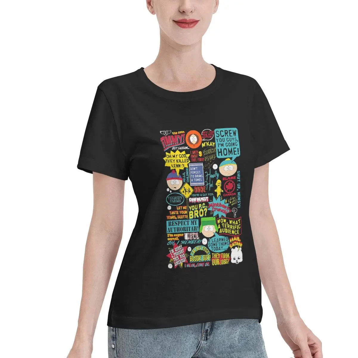 Oversized Option South Park Quotes Women's T-shirt Vintage Wear Classic Solid Tee