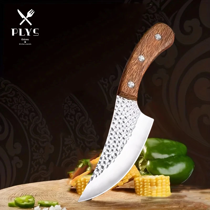 PLYS Forged Boning Knife Stainless Steel Commercial Pig and Cattle Butcher Knife Sharp Meat Splitting Knife