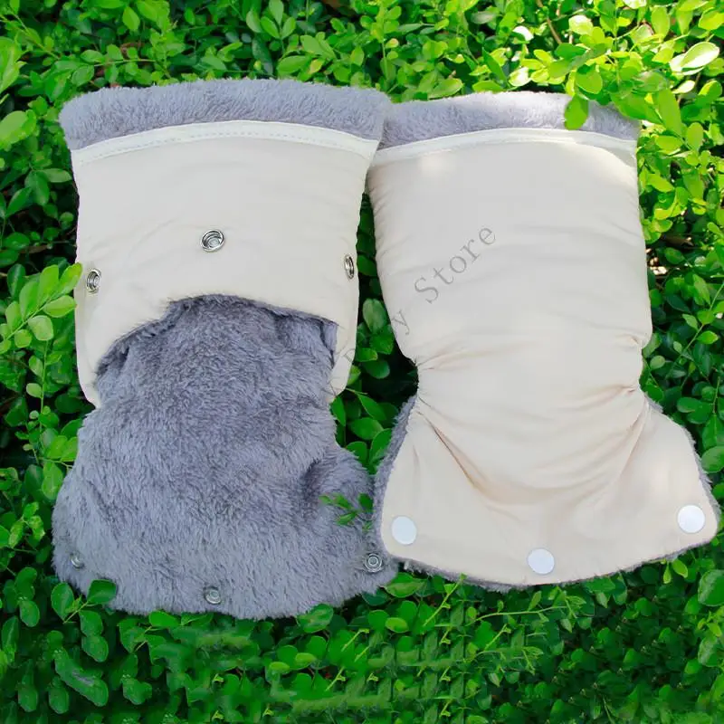 جديد 1 زوج الشتاء يندبروف مقاوم للماء الدافئة عربة طفل قفازات العالمي رشاقته الصوف بطانة يدفع باليدين عربات التي تجرها الدواب اليد إفشل