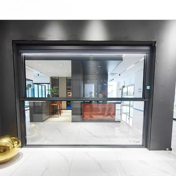 Luxurious Aluminum Double Opening Automatic Sash Lifting Vertical Sliding Window For Outdoor Exterior Use Any Size Custom