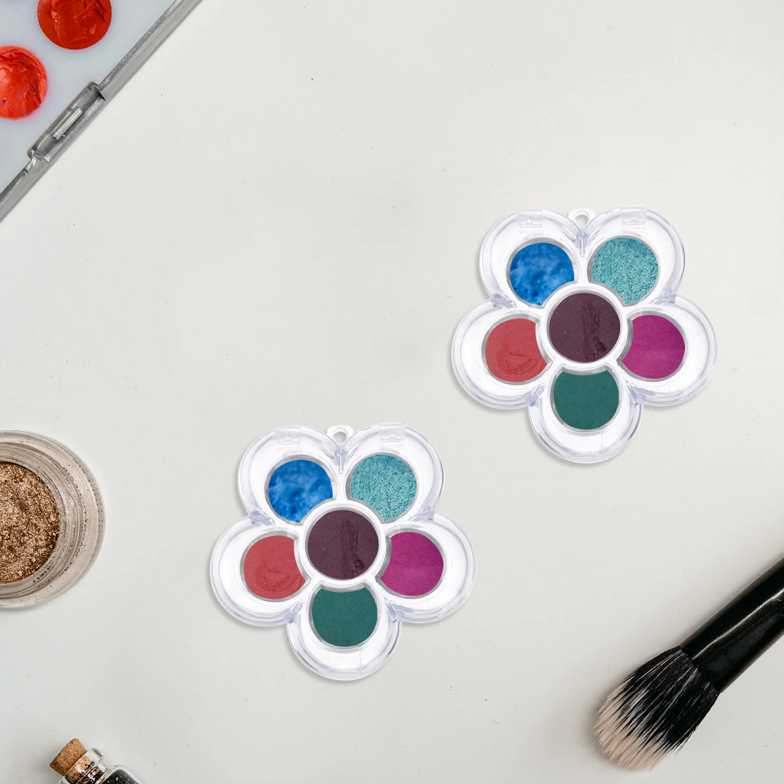 

8pcs 6-Grid Transparent Refillable Makeup Sub Box For Eyeshadow Lipstick Blusher Travel Containers Diy Organizer Cases