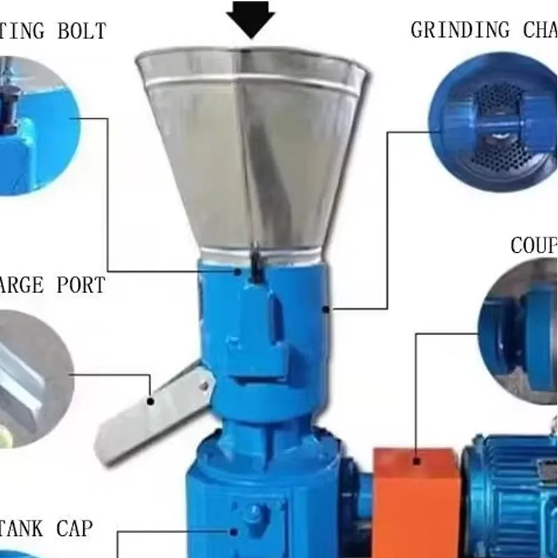 Feed Pelletizer Household Small Fish Chicken Pig Poultry Animal Feed Pellet Processing Machine
