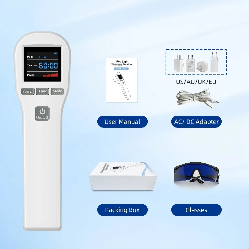 Dawfek 880mW LLLT Handheld 650nmx16Diodes+808nmx4Diodes Rood Licht Lasertherapie Apparaat voor Sportblessures, Wondgenezing en Thuisgebruik