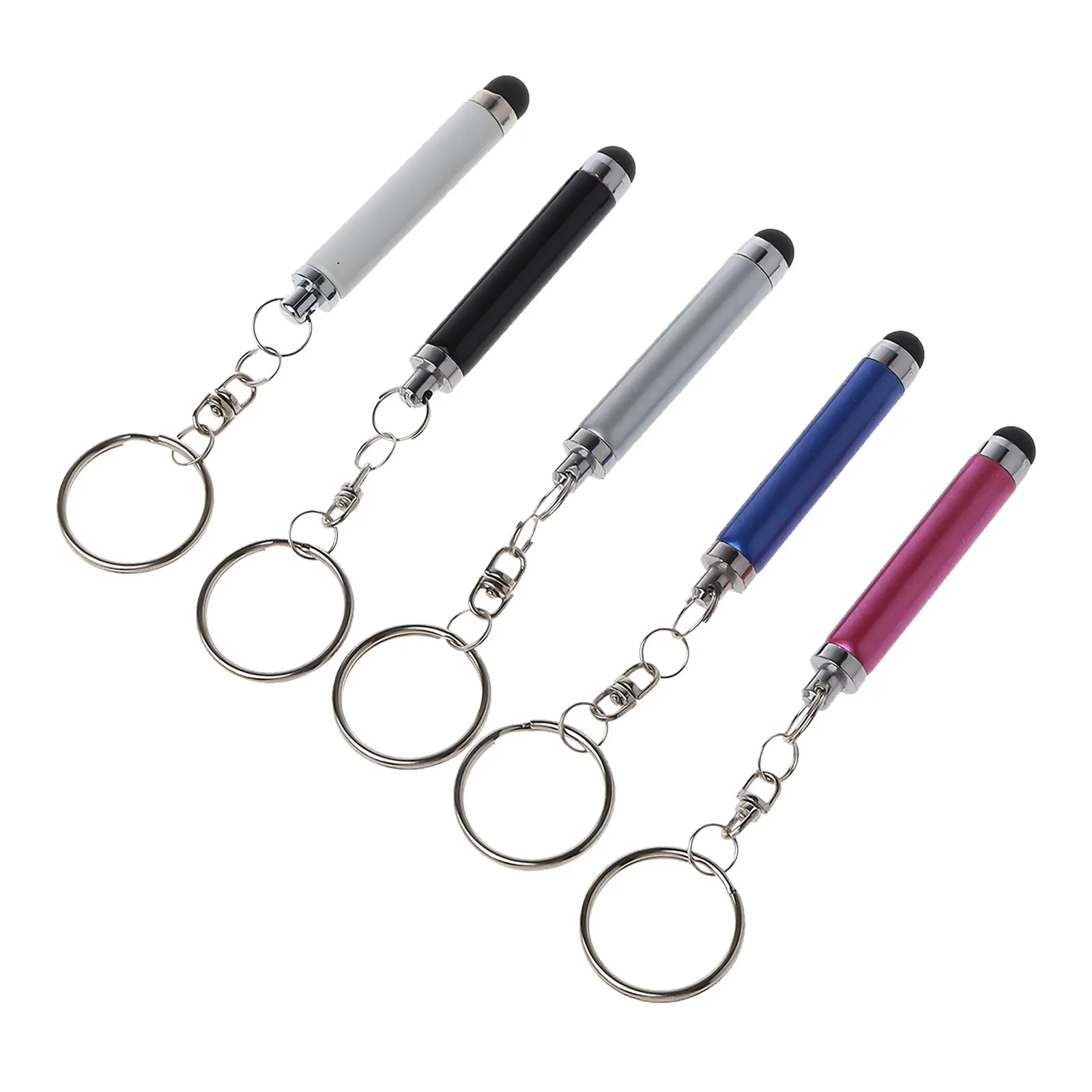 

Набор из 5 стилусов-брелоков для сенсорных экранов - Миниатюрные емкостные стилусы с кольцом для ключей - Портативные универсальные стилусы для сенсорных экранов