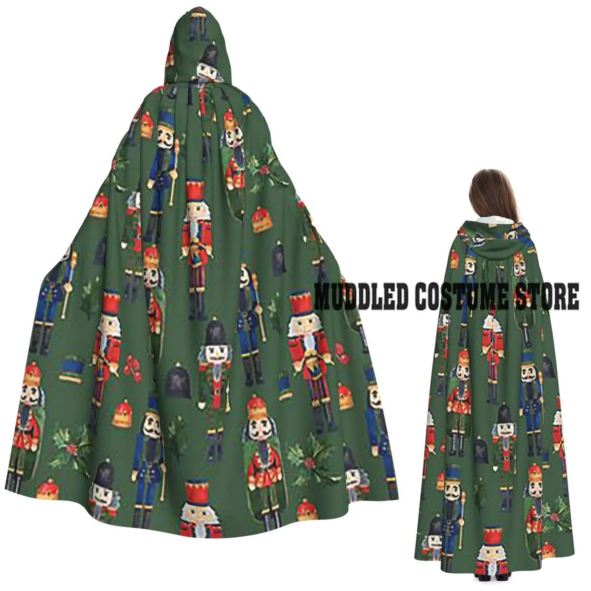 

Рождественские Щелкунчики, скрипка, длинный плащ с капюшоном, ведьма, средневековый костюм, накидка для косплея, пальто на Хэллоуин для взрослых, унисекс