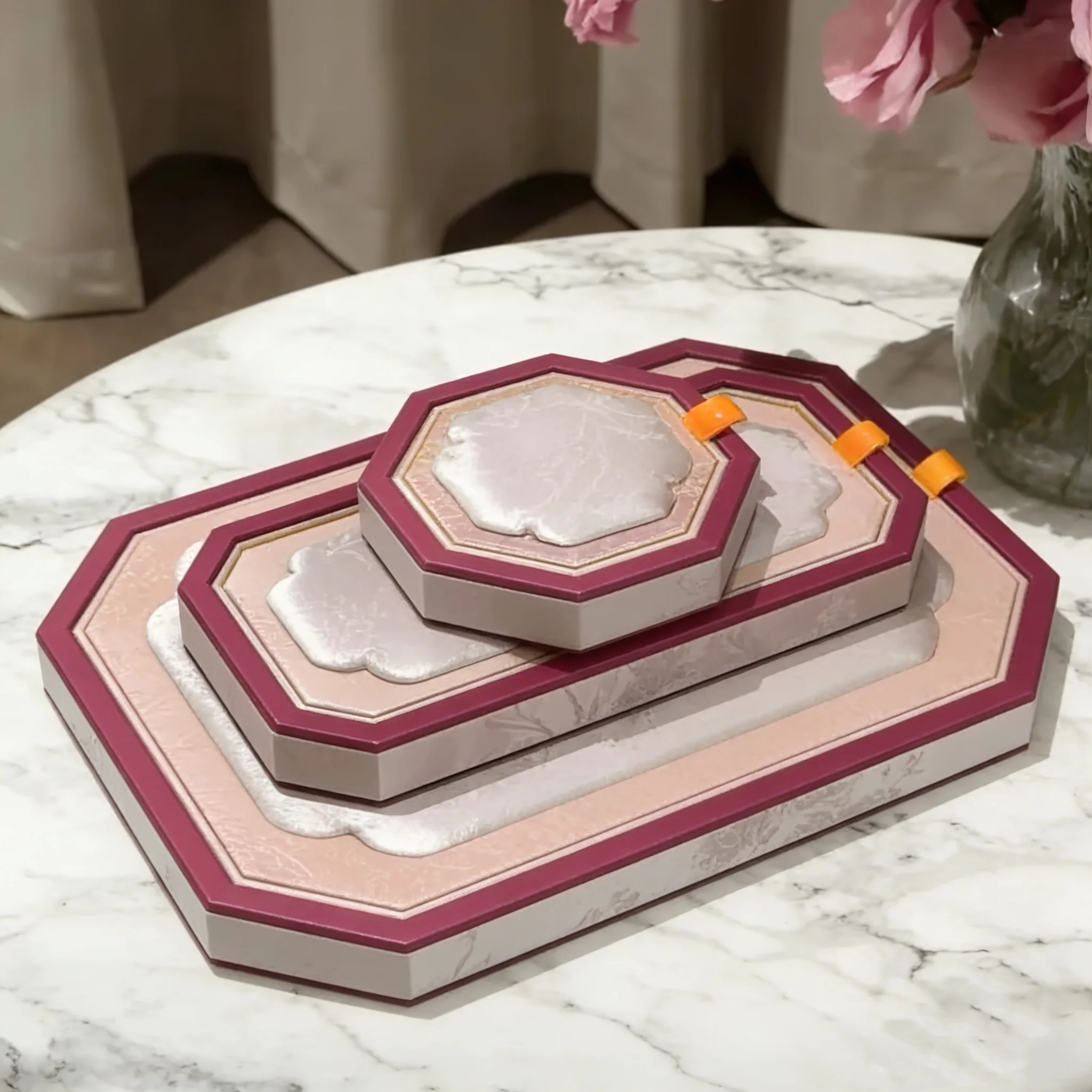 

Шкатулка для украшений «Ид Мубарак» в дворцовом стиле, бархатный лоток для колец и браслетов с крышкой, роскошный нефритовый футляр для хранения ожерелий