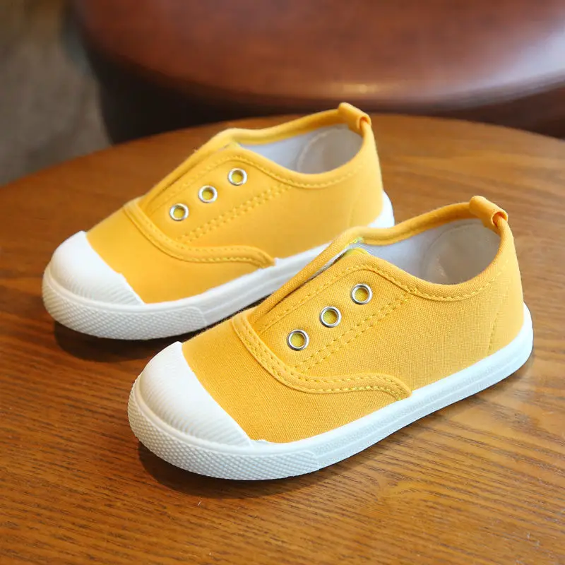 Free Shipping Child Boy Girl School Shoes Comfort Sneakers Canvas Shoe With Elastic Shoes