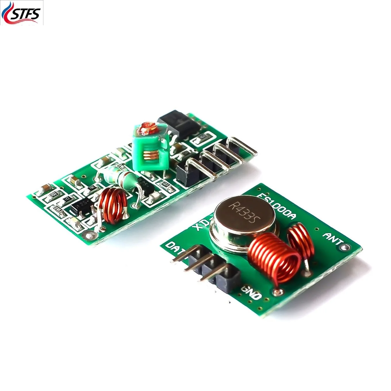 1 par de módulo receptor inalámbrico RF y placa de módulo transmisor superregeneración ordinaria 315/433MHZ DC5V (ASK /OOK)
