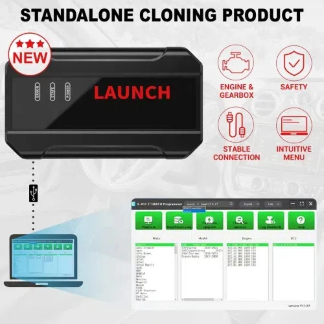 2024 Launch X-431 ECU & TCU Programmer Standalone Cloning Device 2D Menu for ECU Data Reading/Writing