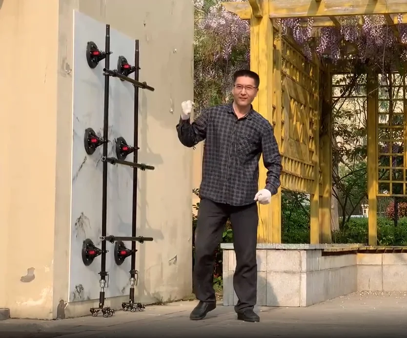 1.5-3.3M ขนาดใหญ่รูปแบบกระเบื้องพกพาระบบ Cross Bar สำหรับพอร์ซเลนกระเบื้องเซรามิคการจัดการ Lifter เครื่องมือ