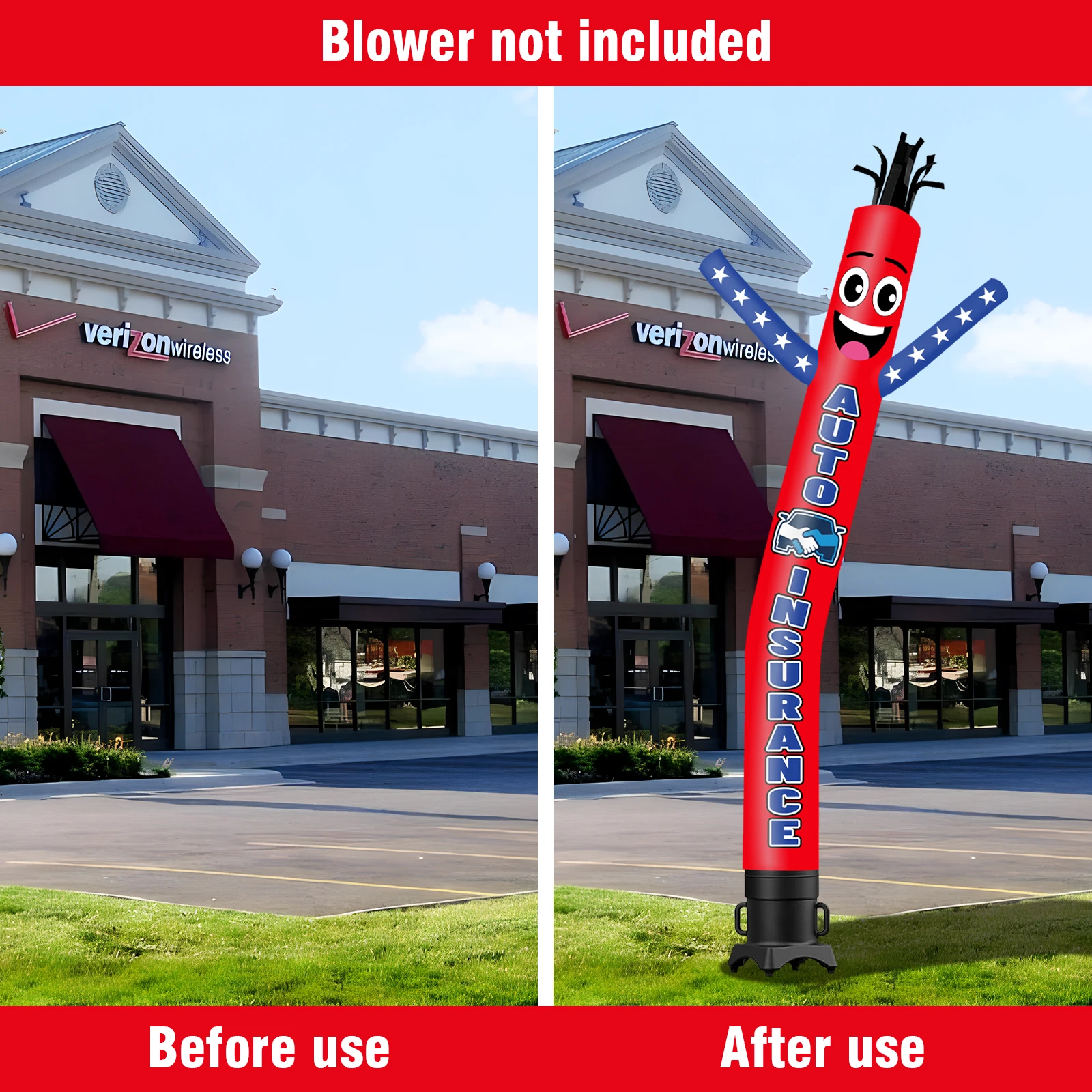 6/10/15/20FT Tall Inflatable Auto Insurance Dancing Guy for Outdoor Decoration Advertising(Blower Not Included)