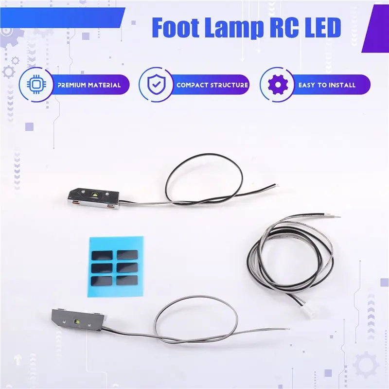 ABUM-Foot Lamp RC LED For 1/14 Scania Tamiya 770S Rc Tractor For 770S 6X 4 56368 8X4 56371 Model Toy