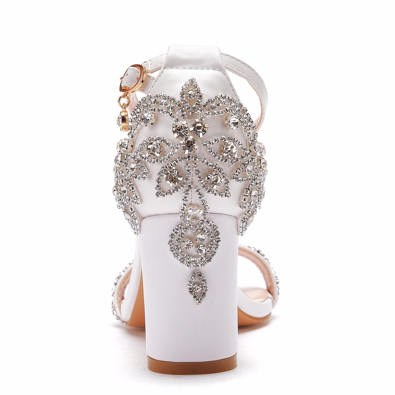 Crystal Queen Rhinestone Stiletto Lady Sexy High Heels Sandal Woman Ankle Strap Wedding Dress Shoes Pumps