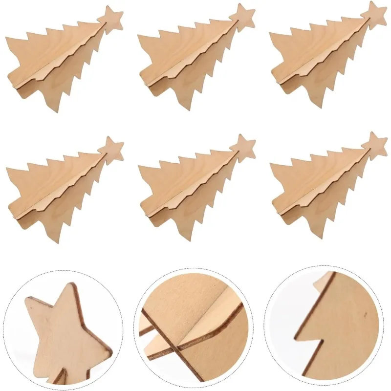 

Рождественские деревянные украшения для стола, 3D рождественская елка в форме незавершенных деревянных вырезов, рождественская елка для рождественского праздника, декор для свадебной вечеринки