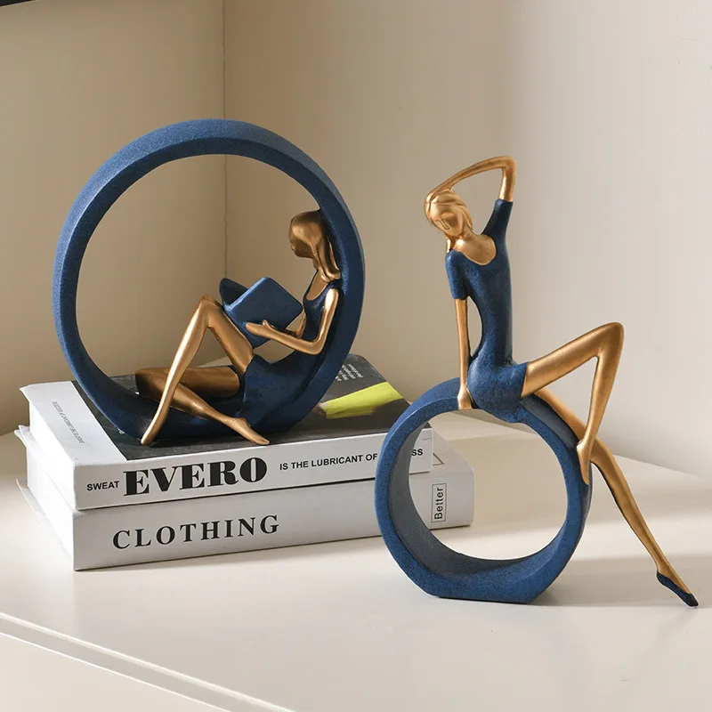 2PCS Yoga Read OK Girls Bedroom Living Room Bar Fashion Decoration Light Luxury Style Atmosphere Decoration Home Fun Decoration