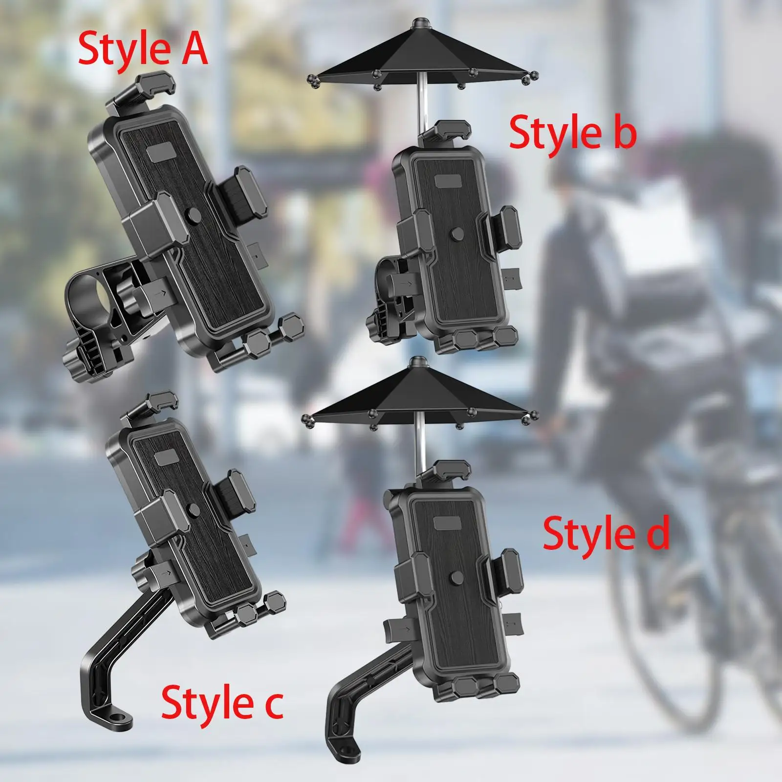 Motorcycle Phone Mount 360 Adjustable Firm Locking Clamp Quick Release Bicycle