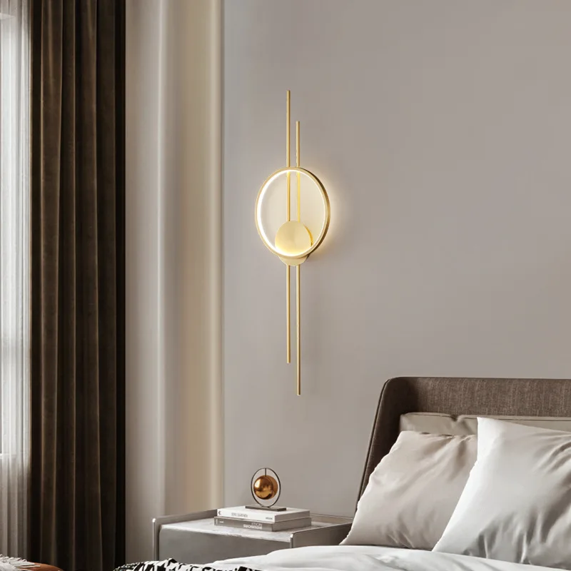 Imagem -04 - Latão Led Luzes de Parede Lâmpada Minimalista Mutável Escurecimento Art Deco Escurecimento Sconce Ouro Preto Jantar Quarto Atmosfera