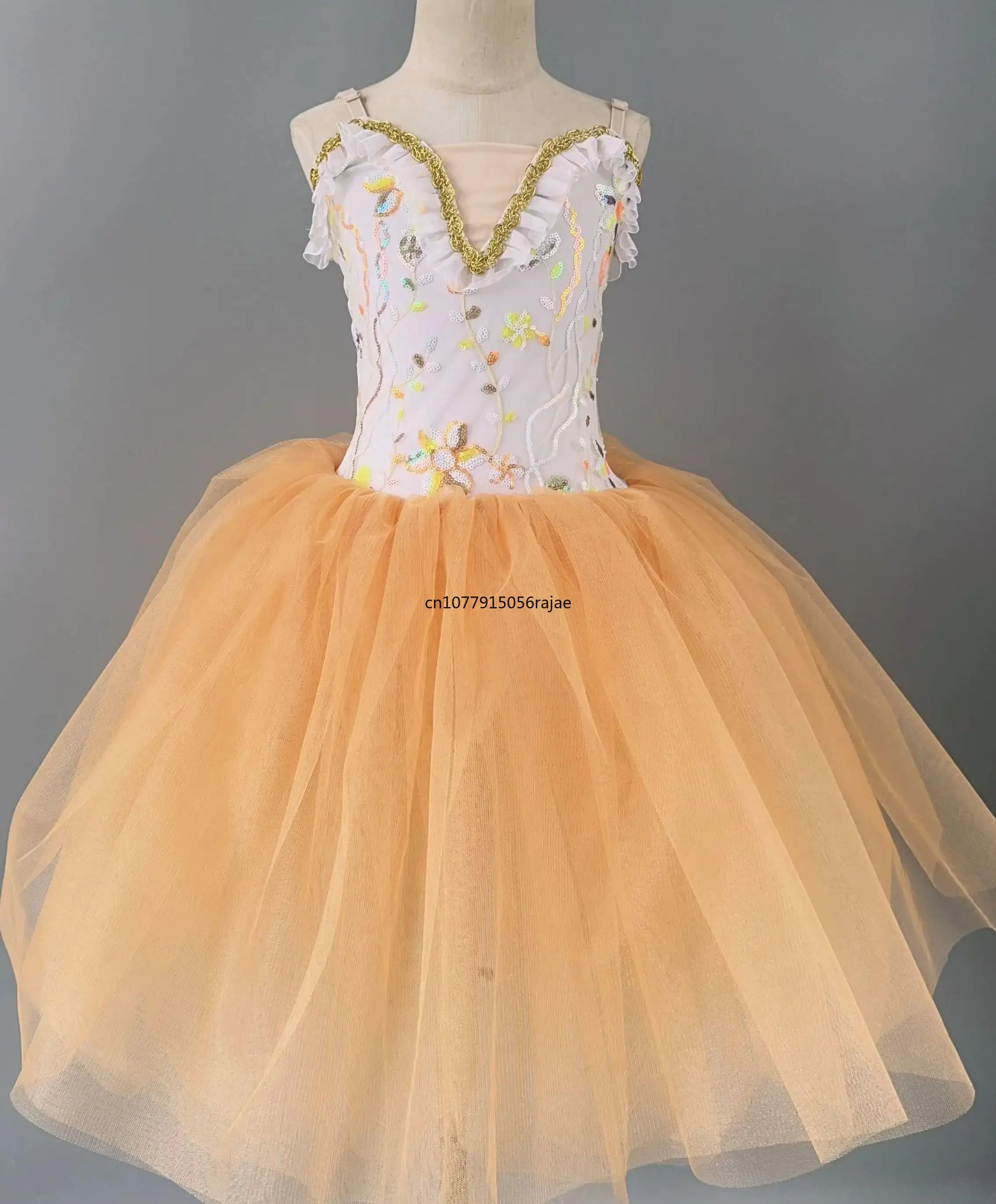 Professional Romantic Tutu Ballet Dress Long Girls Kids Ballerina Dress Children Women Sequined Tutu Ballet Performance Costumes