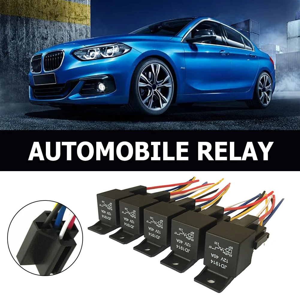 5pcs 12 V/24 V Car Relay Replacement Parts Car Cable Relay Socket Low Power Consumption Auto Parts Accessories