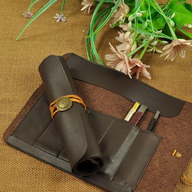 

PU Leather Tool Bag Stone Carving Tool Bag Scabbard Can Roll Artificial
