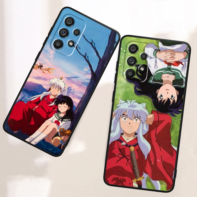 Inuyasha Anime Comics Art For Samsung A53 A52 A33 A32 A51 A71 A21S A13 A73 A55 A22 A23 A35 A72 A54 A12 5G Black TPU Phone Case